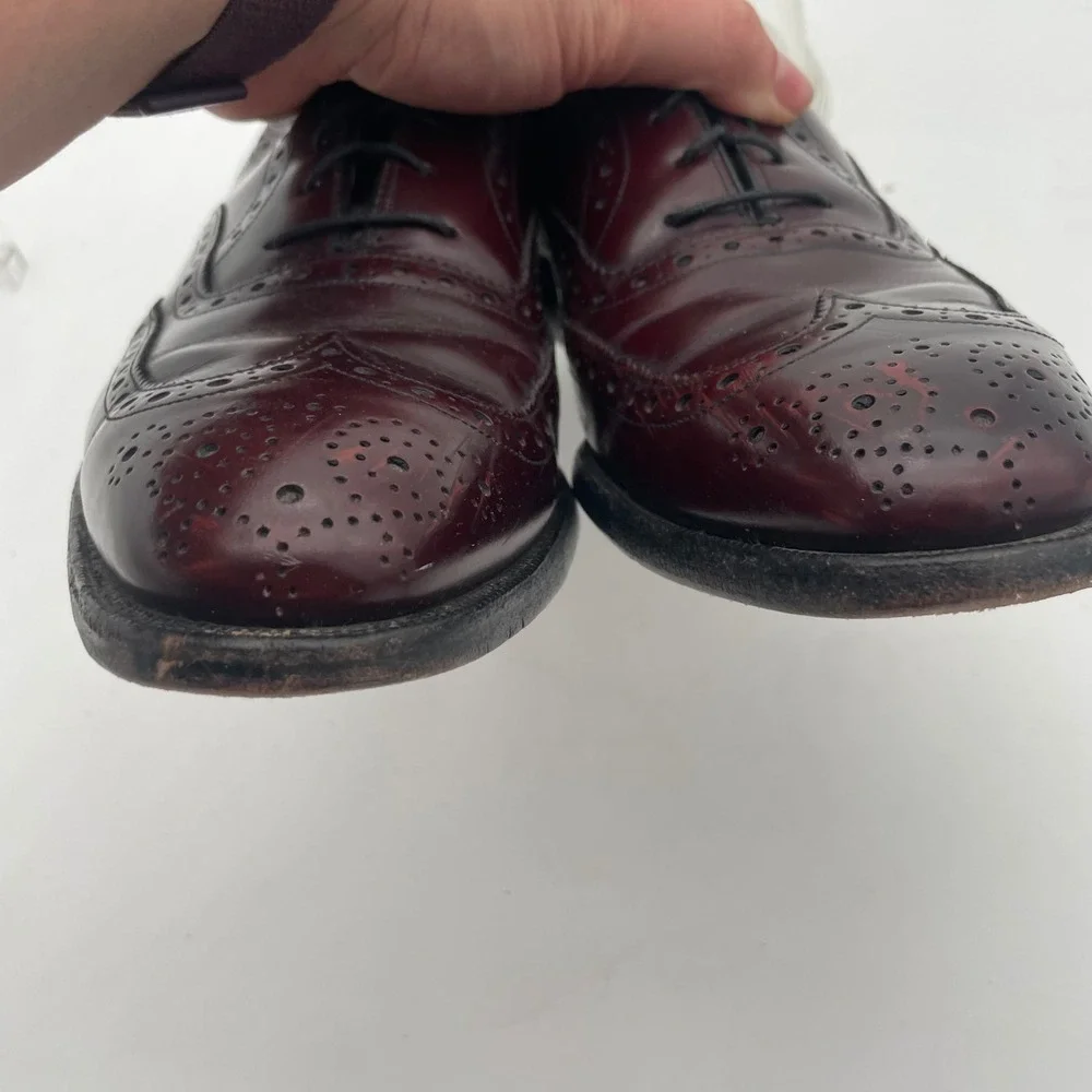 Johnston & Murphy Aristocraft Cordovan Leather‎ Wingtip Oxford Shoe 9.5 USA